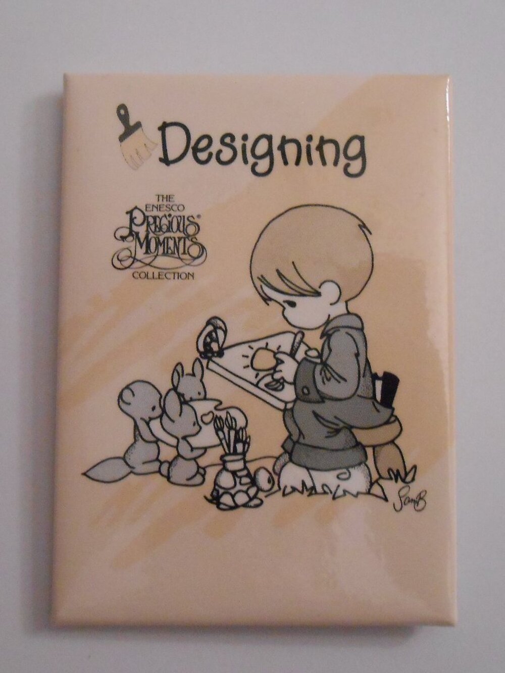 Vintage (1994) Precious Moments Promotional Pin, "Designing", Collectibles